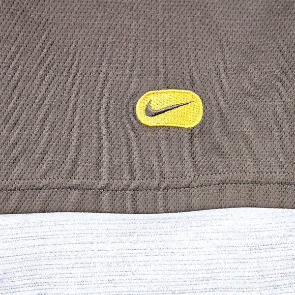 Nike Vintage Men's Shirt Brown and Yellow Stripe Soccer 90s Y2K Size XXL Top - Picture 7 of 9